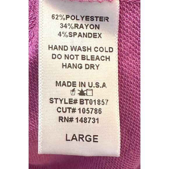 2/$30 Blue Blush Boxy Cropped Sweatshirt Purple Pink Oversized Size L - Picture 10 of 11